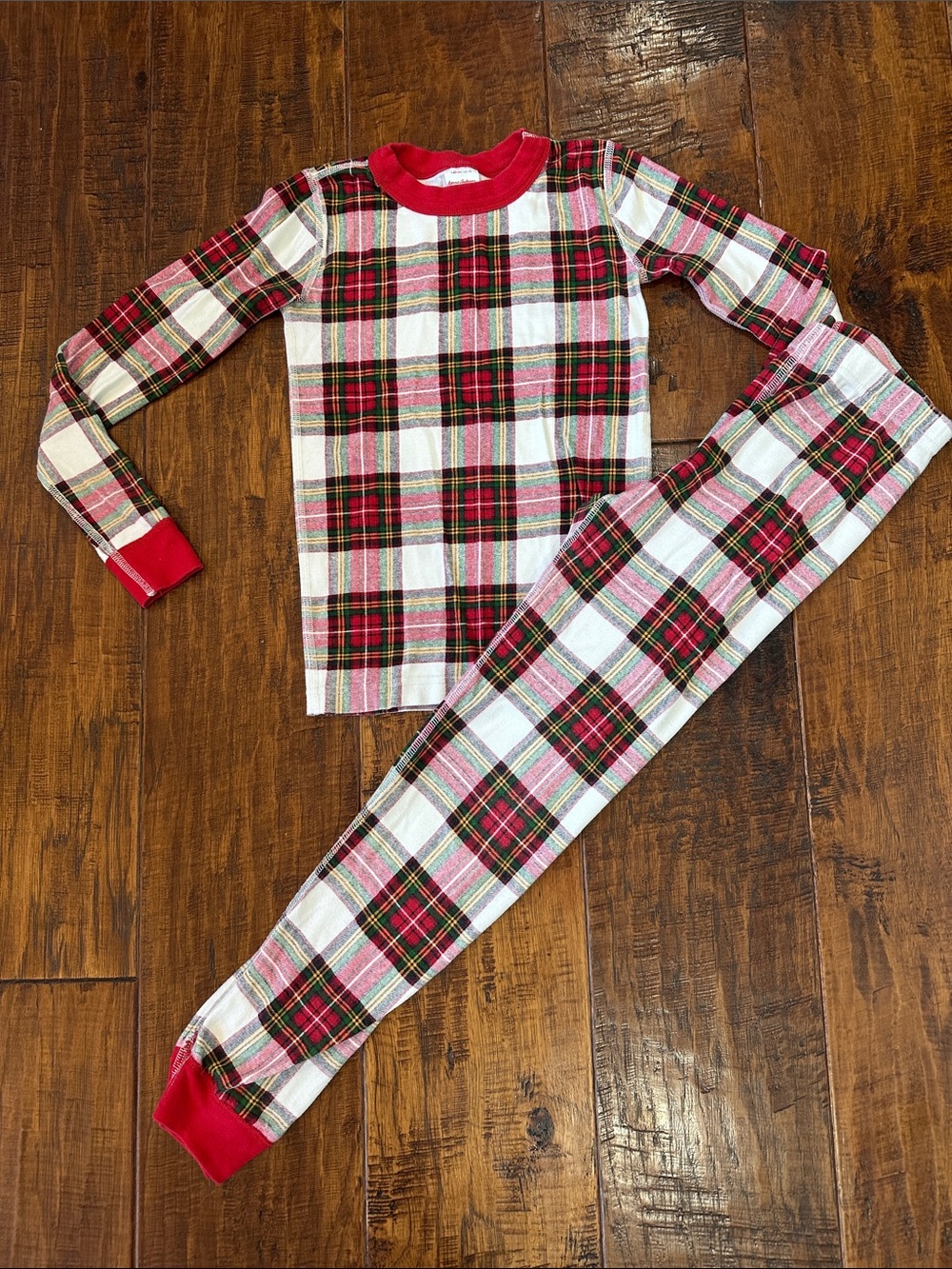 🎄 Hanna Andersson Tartan Plaid Organic Cotton Pajamas – Size 10 (140)